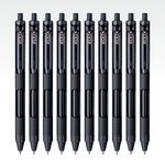 FLAIR Zoox F7 0.7mm Retractable Roller Gel Pen | Fitted With Jumbo Refill | Black Ink, Pack of 10