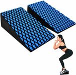 AHA Lifestyles Squat Wedge Blocks,2 Pack with Bag,Non Slip Professional Squat Ramp for Heel Elevated Squats, Stretching, Calf Raise Platform, Yoga,For Men and Women (Blue)