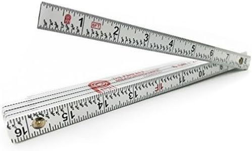 Perfect Measuring Tape Co. FR-72 Carpenter's Folding Rule Lightweight Composite Construction Ruler (Folding Yard Stick) with Easy-Read Inch Fractions - 6.5ft / 2m