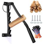 Wall Mounted Wood Splitter, Carbon Steel Kindling Splitter Log Wood Cracker with Dual Handle, Portable Manual FireWood Kindling Splitter for Soft Wood, Camping, Barbecue, Indoor or Outdoor