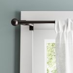 Zenna Home Window Curtain Rod, Easy Install Twist and Shout Telescoping Tension Rod, Adjustable 48" to 84", No Tools Needed, with Decorative Round Finials, Oil Rubbed Bronze