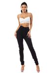 Aphrodite Plus Size High Waisted Jeans - High Rise Waist Skinny Womens Jeans with Round Back Pockets 1166 (Made in USA) Black 1XL