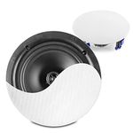PD NCBT8 Wireless Bluetooth Ceiling Speaker System, 8 Inch, Active 2-Speaker Set with Built-in Amplifier, Bluetooth 5.0, AUX Line-In, Easy Install, Immersive Home Audio, 80W RMS, Coaxial, White