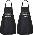 Zulay 2-Pack Funny Aprons for Men & Women - Kitchen Aprons with Adjustable Neck Strap & 2 Large Pockets