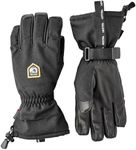 Hestra Unisex CZone Mountain 5-Finger Gloves, Waterproof, Windproof, Leather, Alpine Ski Gloves for Men and Women, Black, 9