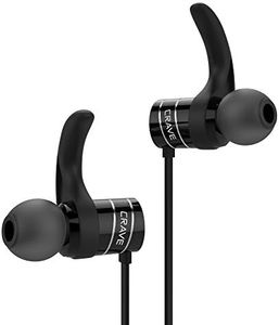 Crave Octane Wireless Bluetooth Earphones, in-Ear Sweat and Water Resistant Stereo Headphones Earbuds with 8 Hour Battery, Magnetic Ends, Built-in Mic - Black