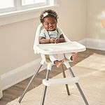 Regalo High Chair for Babies and Toddlers, Award Winning Brand, Removable Oversized Tray with Cup Holder, Five Point Harness, White