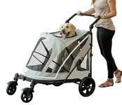 Pet Gear NO-Zip Stroller, Push Button Zipperless Dual Entry, for Single or Multiple Dogs/Cats, Pet Can Easily Walk in/Out, No Need to Lift Pet