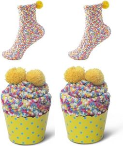 JARSEEN 2 Caja Regalo Navidad Calcetines Dia de san Valentin Super Suaves Cómodos Calentar Mujer DIY (2 Amarilloa, EU 36-42)