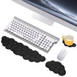 Mardiko Cloud Mouse and Keyboard Wrist Support, Memory Foam Mouse & Keyboard Wrist Rest with Anti-Skid Coasters, Ergonomic Mouse and Keyboard pad Wrist Support for Office Home Games, Black