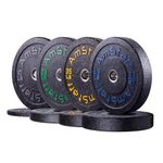 AmStaff Fitness 2" Crumb Rubber Bumper Plates for Weightlifting, Cross Training, Home Gym, Less Impact, Absorb Bounce & Shock (230lbs - set)