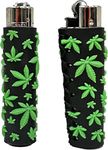 Clipper Rubber Lighter Corn Case Collection, Clipper Lighter soft touch Lighter 1 pcs, Gas Lighters, New Different Rubber Designs Lighter (No Fuel) (Small Green Leaf)