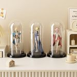 Clear Acrylic Display Case with Lid,Handmade,Doll,Collectibles and Figurine Organizer Box,Dustproof Display Case for Collectible (Black, 3 Pack)