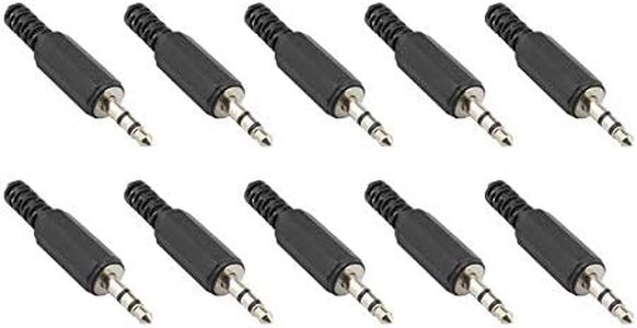 EMSea 10x 3.5mm 1/8" Male Plug Jack TRS 3 Pole Stereo Headphone Headset Earphone Metal Solder Audio Cable Repair Replacement Connectors Black