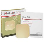 Healqu Hydrocolloid Wound Dressing - 15x15 cm Thin - Box of 10 Large Bandages - Sterilized Bordered Hydrocolloid Patches for Bed Sores, Abrasions, and More - Waterproof and Absorbent with Protective