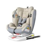 StarAndDaisy 3-in-1 Baby Car Seat for 3-7 Years with ISO Fix, 360° Free Rotation, Multi Level Height Adjustment, 3 Position Recline Seat. (Beige)