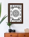 Target Publications Handmade Warli Portrait Painting Photo Frames For Wall, Living Room, Bedroom, Office |Decorative Tribal Painting Modern Art Wooden Picture Frames| 13 x 9.5 inch, Brown Frame