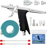 XieXie® Airbrush Kit, Air Brush Painting Set, Double Action Trigger Airbrush Gun with 0.3mm/0.5mm/0.8mm Needles, 2cc/5cc/13cc Paint Cup, Airbrush Spray Tool Set for Painting Nails Cake Tattoo Makeup