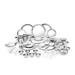 Shri & Sam Stainless Steel Shagun Dinner Set | 50 Pcs Set | Serves 6 People - Solid