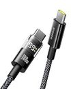 Baseus USB C Cable, 100W 5A Fast Charging USB C Charger Cable with LED Display, Zinc Alloy Nylon Braided USB C to USB C Cable for iPhone 16/Pro/Plus/Pro Max, MacBook, iPad Pro, Galaxy S24/S23 (3.3ft)