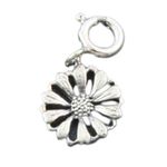 FOURSEVEN Jewellery 925 Sterling Silver Daisy Charm Pendant, Flower Charm - Fits in Bracelets, Chains and Necklace for Women and Girls