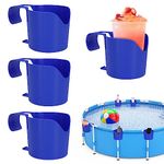 4 PCS Pool Cup Holder, Above Ground Poolside Cup Holder fits Most Swimming Pools, Sturdy Pool Drink Holder Accessories No Spill Sturdy Poolside Storage Containers Basket Above Ground Pool Accessories