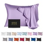 Mulberry Silk Pillowcase for Hair and Skin,Cooling Silk Pillow Case with Hidden Zipper,Allergen Proof Dual Sides Soft Breathable Smooth Silk Pillow Cover for Women. (Violet, Standard(20"x26"))