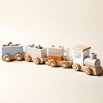 ibwaae Wooden Train Set for Baby Gi