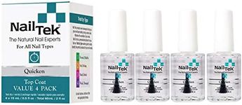 Nail Tek Quicken, Fast Drying Top Coat for All Nail Types, 0.5 oz, Value 4-Pack