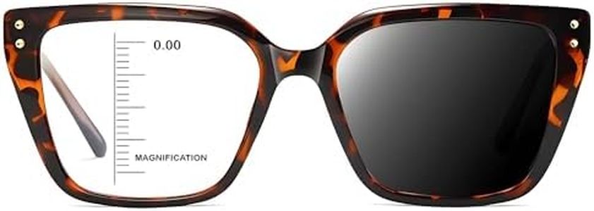 HOOBAY Photochromic Progressive Multifocus Reading Glasses Women,Progressive Readers No Line Quick-Transition Sunglasses (Leopard Print, 2.5, x)
