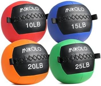 Mikolo Medicine Ball, Wall Ball,Soft Medicine Ball Set,Slam Ball for Core Training, Strength Workouts -Multi-Weight 10lbs 20lbs Exercise Balls for Home Gym, Functional Fitness (10/15/20/25LB)