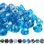 Mr. Fireglass 1/2" Reflective Diamonds Fire Glass for Fireplace, Fire Pit, Lanscpaing, 10 lb, Caribbean Blue