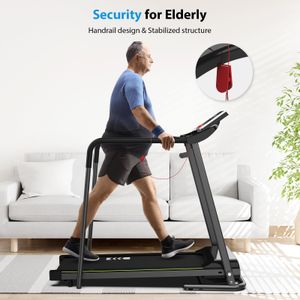 CIIHI Senior Walking Treadmill – Foldable, Long Handrails, 300 lbs Capacity, Heart Rate Monitor
