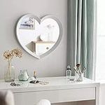 DEENZ Heart Shaped Wall Mirror - White Size H46.5, W51.5, Home Decorative Mirror,For Living Room, Bedroom Room