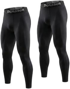 Donason 1 or 2 Pack Men's Compression Pants Cool Dry Running Tights Performance Workout Leggings Spandex Base Layer Bottoms Athletic Underwear for Training Sports Yoga Basketball Football Cycling