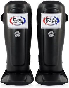 Fairtex SP3 Muay Thai Shin Guards for Men, Women, Kids | MMA Training, Kickboxing | Premium, Lightweight & Durable |Avoid shin splints During Training, Sparring (Black, Medium)