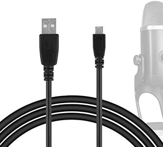 Geekria for Creators USB to Micro USB Microphone Cable 9 ft / 2.8 M, Compatible with Blue Yeti X, Yeti Nano, BONAOK G50, X39, Q31, Q37, Q78, BlueFire, Ankuka Karaoke Microphone Mic Cord (Black)