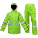 RainRider Rain Suits for Men Women Waterproof High Visibility Rain Gear Jacket Coat with Pants Workwear (Medium, Hi-Vis)
