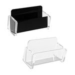 BUTIFULSIC 2pcs Boxes Business Card Holder Office Supplies Organizer Business Desk Surface Pro Stand for Desk Name Cards Organizer File Holder Clear Storage Desktop Storage Rack Acrylic