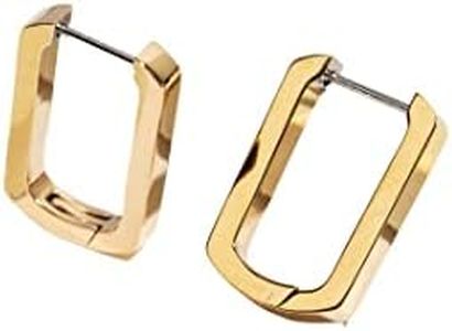 Tini Lux | Hypoallergenic Earrings | Titanium Oval Trendsetter Hoops | Gold | Titanium Gold Hoop Earrings | Gold Hoops for Women, Sensitive Ears, Trendy Womens Earring Set