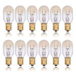 Simba Lighting T6.5 25W Replacement Bulb (12 Pack) for Himalayan Salt Rock and Basket, Plug in Aromatic Wax Warmer, Night Light, Mini Tube Shape, 120V, E12 Candelabra Base, Dimmable, 2700K Warm White