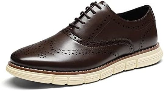 Bruno Marc Men's Crossflex Dress Sneakers Wingtip Derby Casual Oxford Formal Shoes,Size 6.5W,Dark/Brown/Gw,GRANDWINGWIDE