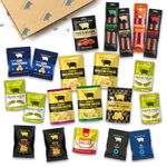 SERIOUS PIG | Gourmet Snack Hamper | with Crunchy Cheese, Salami Sticks, Pickles, Crisps, Salted Peanuts, Roast Almonds and Corn Scratchings. Delicious Savoury Pub Snacks (21 Packets)