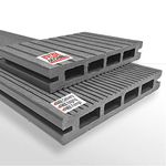 Fylde Decking 2.9m Composite Decking Boards | 3 Colours Available | FREE Clips & Screws | FREE Edging Trim (28 sqm | 67 boards, Stone Grey)