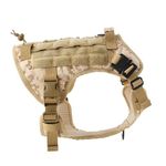 HANK Tactical Dog Harness - Military Standard - 2 Metal Buckles - No Pull Dog Harness - Training Walking Running - Chest Girth (Min 24 - Max 32" inches) (Medium, US Military)