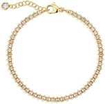 MEVECCO Bracelet for Women Gold Tennis Chain Marquise Zirconia Cut Faux Diamond 14K Gold Plated Dainty Simple Jewelry