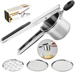 Roryimke 15oz Potato Ricer Heavy Duty Stainless Steel 3 Interchangeable Discs Potato Masher Spaetzle Maker with Silicone Handle, Ricer Kitchen Tool Perfect Ricer for Mashed Potatoes for Kitchen