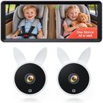 Babyvue Dual Car Camera Baby Monitor for 2 Kids 7.2" HD 1080P Split Screen