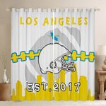 Erosebridal Boys Sports Curtains,Football Helmet Blackout Curtains 38x54 inch,Ball Game Curtains Drapes,American Football Window Curtains 2 Panels for Living Room Decor(Los Angeles 2)