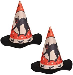 Beistle Vintage Halloween Felt Hats, Set of 2- Spooky Costume and Trick-or-Treat Party Accessories